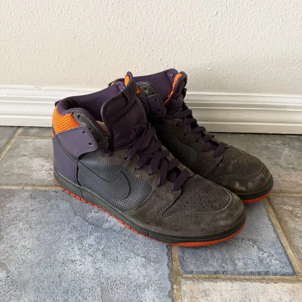 Nike Dunk High Strap Purple Orange Black Suede Men’s Size 12
